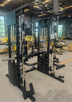 Machine Smith multifonctionnelle en gros avec rack à squats, équipement de fitness avec pile de poids de 73 kg, entraîneur pliable en acier