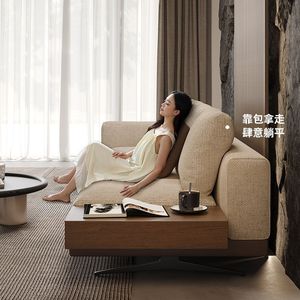 Cotton Linen <b>Sofa</b> Straight Line Design Living Room Furniture Modern Style Suitable For <b>Small</b> And Large Apartments - Product Image 3