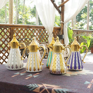 Cuerpo de acero inoxidable caliente Revestimiento de recarga de vidrio Rosa Acero inoxidable Árabe Dallah Aislado Agua Frasco de vacío Jarra Cafetera - Product Image 1