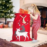 Sac de Père Noël de Noël Grand sac cadeau de Noël personnalisé réutilisable avec cordon de serrage
