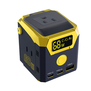Chargeur mural USB multi-prises 65W GaN ignifuge MECHA TABLETOP, chargeur GaN universel, prise universelle UK/EU, chargeur de téléphone PD - Product Image 2