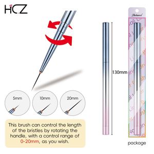 New Design Adjustable-Hair 0-20mm DIY Length Gradient Anti-acetone Acrylic Handle Fine Line Drawing Pens Nail Liner Brush - Product Image 4