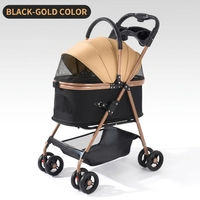 Poussette de luxe pour animaux de compagnie, pliable à une main, 4 roues, toutes saisons, écologique, portable, respirante, imperméable, avec rangement – Meilleures ventes