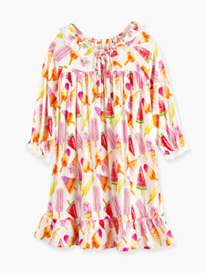 Pigiama per Bambine a Maniche Lunghe con Bordo Arricciato e Grafica con Slogan, <span class=keywords><strong>Camicia</strong></span> <span class=keywords><strong>da</strong></span> <span class=keywords><strong>Notte</strong></span> in Bambù per Bambine - Product Image 5
