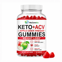 Gummies au vinaigre de cidre sans sucre à marque privée Keto ACV pour la perte de poids, l'énergie, la détoxification et l'amincissement du corps, 60 unités