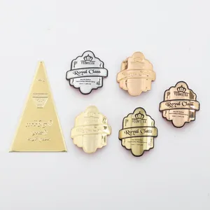 Targhette in lega metallica con targhetta con Logo del marchio in ottone massiccio placcato oro per borsa