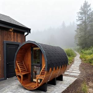 Fabrikverkauf Outdoor-Würfel-Sauna für 2 Personen aus Kanadischem Rotzedernholz Traditionelle Dampf-Außensauna - Product Image 1