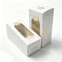 Boîtes d'emballage personnalisées OEM, boîte en papier blanc avec découpe en forme de couronne dorée, boîte en papier rigide avec logo personnalisé