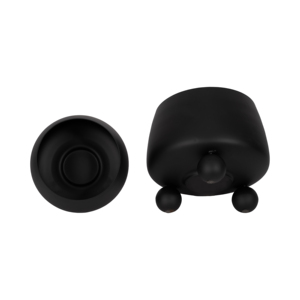 Fioriere moderne in metallo con piedini a sfera, vasi rialzati per uso interno ed esterno, finitura nera opaca, set di due. - Product Image 5
