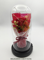Boules en verre LED avec fleurs rouges pour la décoration de mariage et la décoration de la maison