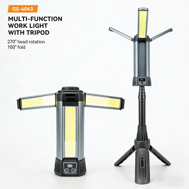 3-Panel Foldable LED Work Light with Tripod High Power Waterproof Magnetic Rechargeable Camping Lantern for Workshop Auto Repair