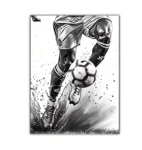 Kids Room Decor Nordic Modern Black White Football Sports Painting <b>Canvas</b> Rectangle Hanging <b>Wall</b> <b>Art</b> Spray Painted for Wedding - Product Image 3