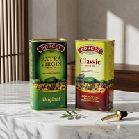 Boîte en fer blanc carrée vide de 1L pour huile d'olive espagnole |   Conteneur en fer blanc de qualité alimentaire pour l'emballage d'huile comestible, personnalisable