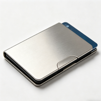 Dompet Pria Minimalis Logam Anti-RFID Kelas Atas, Tempat Kartu Aluminium Ultra Tipis, Dompet Kartu Kredit Bisnis Anti-Pencurian