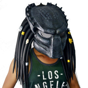 Maschera di Halloween in stile Alien vs Predator, dipinta a mano, in lattice, spaventosa, interamente fatta a mano per oggetti di scena cosplay - Product Image 1