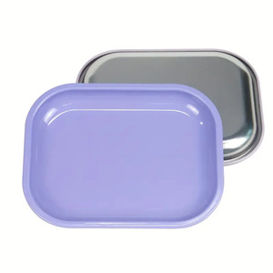 USA Stock 18x14cm Rolling Tray Mixed Styles Colorful Pattern Metal Tray For Smoking Accessories Storage - Product Image 1