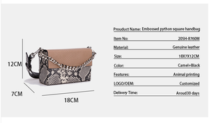 Genuine Leather Box Clutch Serpentine Designers Flap Women Purses and Shoulder <strong>Bag</strong> <strong>Snake</strong> Skin Leather Chain Crossbody <strong>Bags</strong> - Product Image 2