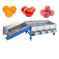 Sorteermachine voor sinaasappels, mandarijnen, citroenen, limoenen, bolvormige vruchten, pomelo's en grapefruits op basis van diameter.
