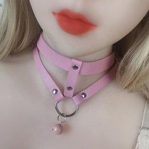 Mode Sweet Pink PU Leder Kragen Halsreif verstellbare Punk Halskette für Frauen Geschenk Schmuck Hochzeit Braut Party Club Neuankömmling - Product Image 1