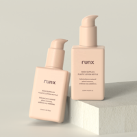 Bouteille de sérum de soin de la peau du visage de couleur beige bouteille de lotion pour le visage en plastique PET 120ml bouteille de fond de teint liquide vide de forme carrée