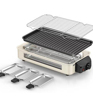 Parrilla Eléctrica Desmontable Sin Humo, Plancha Antiadherente de Doble Capa, Parrilla Eléctrica Portátil Multifuncional - Product Image 1