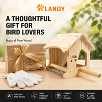 Nichoir en bois de pin naturel pour perroquets avec fond en maille lavable, maisonnette respirante en bois pour oiseaux, idéale pour l'élevage en cage