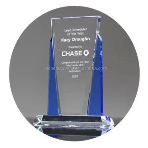 Distinction Blank Blue Business Crystal Plaque Award For Naming Ceremony Gifts