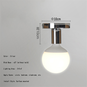 Lámpara de Pared Exterior de Aleación de Aluminio Plateada, E27, Montaje en Superficie, 10 cm de Diámetro, IP67 Impermeable, Regulable, Luz LED con Ángulo de Haz de 20° - Product Image 1