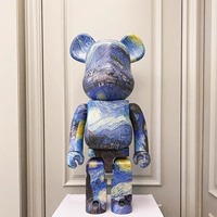 70cm Violent Bear 1000% Bearbrick Figurines Résine et ABS Modèle Interactif Décoratif Jouets pour Décoration Intérieure Collection