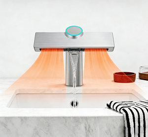 Sèche-mains automatique 2 en 1 Air Tap, en laiton, à jet haute vitesse, pour toilettes, avec filtre HEPA - Product Image 1