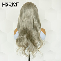 Peluca de Cabello Humano Virgen Brasileño 13x6, Ondulado, Rubio Ceniza, Sin Pegamento, 100% Cabello Humano
