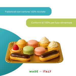 Vassoi in Cartone Dorato Usa e Getta per Dessert e Pasticceria, Stile Rustico, 48x34.5 Cm, Confezione da 9 - Product Image 3