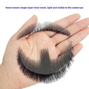 Entièrement respirant invisible simulé moustache tissée à la main barbe accessoires de Performance pour hommes pour la télévision de film qualité de <span class=keywords><strong>cheveux</strong></span> humains - Product Image 4