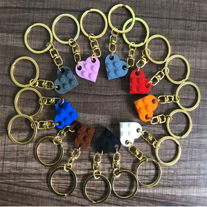 Ensemble de porte-clés en forme de cœur pour couple, personnalisable avec votre propre marque, pour un cadeau d'anniversaire ou de la Saint-Valentin, rouge - Product Image 2