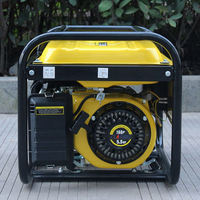 Générateur d'essence portable refroidi par air BISON BS2500 5Kw 220/380V 50/60Hz monophasé, réservoir de carburant de 15L, 6,5HP, démarrage par lanceur manuel + électrique