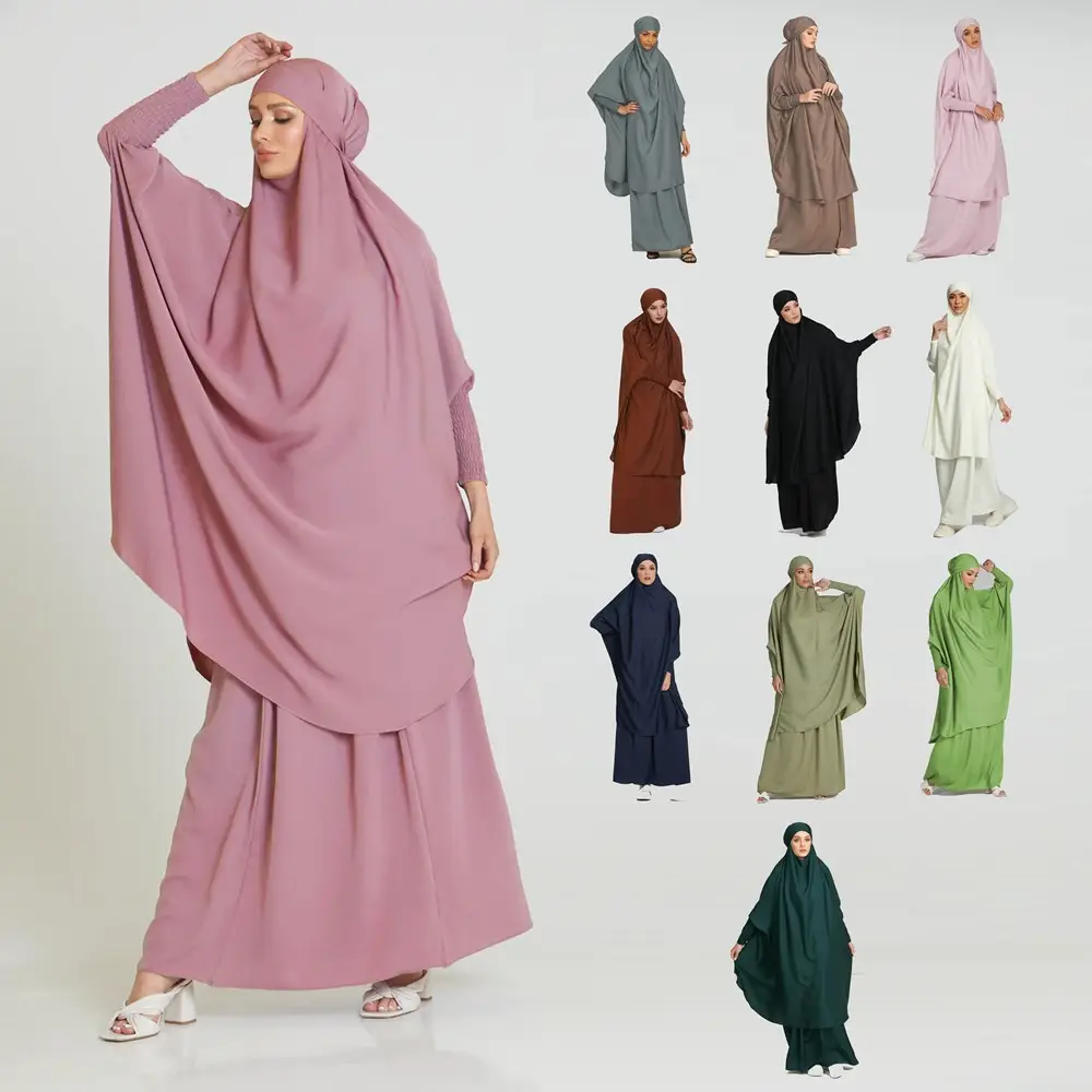 Borka Moslim Bescheiden Borduurwerk Gebed Bloemen Moderne Jurk Dubai Khimar Hijab Jilbab Abaya Vrouwen Dubai Groothandel Leveranciers