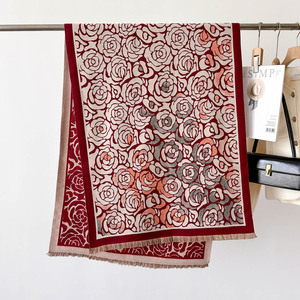 <span class=keywords><strong>Prix</strong></span> usine épais hiver Jacquard <span class=keywords><strong>Pashmina</strong></span> <span class=keywords><strong>écharpe</strong></span> voyage châles femme fleur enveloppes couverture Imitation cachemire <span class=keywords><strong>écharpe</strong></span> pour les femmes - Product Image 6