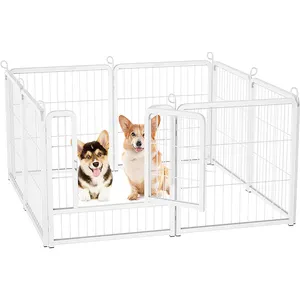 8 Side Folding Metal Dog Playpen 80cm 8 Panels Xl Puppy Dog Run Fence