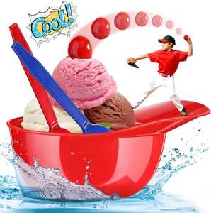 पर्यावरण के अनुकूल बच्चों बेसबॉल हेलमेट स्नैक कटोरे चिप आइस क्रीम सनडे प्लास्टिक कप - Product Image 5