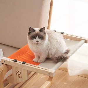 Hamac mural en bois pour chat 54x38x17.5cm, lit suspendu à fenêtre pour chats d'intérieur - Product Image 1
