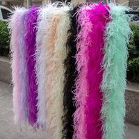 Boa en plumes d'autruche 5 plis teintes, colorées et duveteuses, rouge et jaune, pour artisanat DIY, costumes, soirées dansantes, Halloween