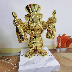 Escultura de Resina Personalizada del Pato Donald en Color Champán Brillante, Modelo de Amor para Estatua Artística, Decoración del Hogar - Product Image 2