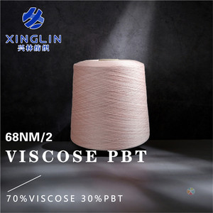 Filato Core <span class=keywords><strong>Spun</strong></span> ad Alta Torsione 68NM/2 70% Viscosa 30% PBT per Macchine da Maglieria di Moda, Vendita Calda dalla Fabbrica Xinglin - Product Image 2