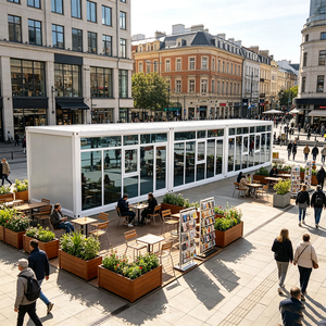 <span class=keywords><strong>Casa</strong></span> Prefabbricata in Vetro a <span class=keywords><strong>Lunga</strong></span> Campata con Fioriere per Lounge Caffè in Piazza e Spazi Espositivi Pubblici - Product Image 1