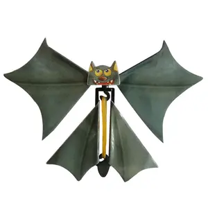 Hot Halloween Card Gift Toys Surprise Prank Joke Magic Bat Toys Funny Flying Prop Bat Wind Up Toys For Children