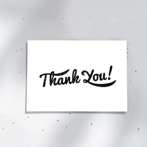 Cartão postal de agradecimento com logotipo de folha de papel grosso personalizado de luxo 600G Código de cristal