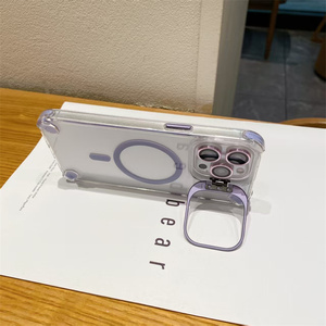 Funda Magnética Transparente con Soporte para Lente y Protección en las Cuatro Esquinas, Antigolpes, para Apple <span class=keywords><strong>iPhone</strong></span> 17 Pro Max 16 - Product Image 5