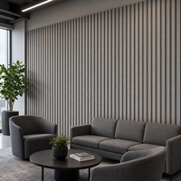 Panneau acoustique en lattes de bois gris WYRAX, feutre gris, pour bureau, salon, insonorisation