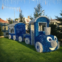 Decoración Navideña Comercial LED para Exteriores, Tren 2D, Decoración Festiva para Parques Temáticos, Centros Comerciales, Proyecto de Espectáculo de Luces a Gran Escala