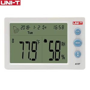 UNI-T A 13T Temperatuur-En Vochtigheidsmeter Binnenshuis Gebruiken 4.5 "Lcd-<span class=keywords><strong>Display</strong></span> Ip55 Bescherming 5% Nauwkeurigheid Tijd/Datum/Week <span class=keywords><strong>Display</strong></span> - Product Image 3